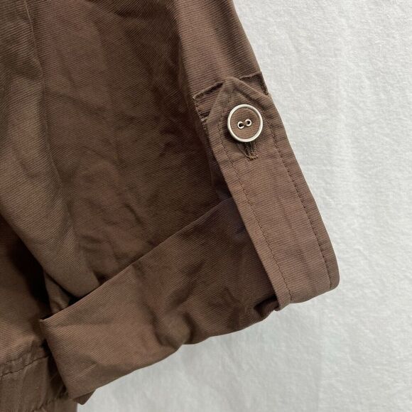 Chicos Lightweight Jacket Size 4 (Woman Size 20-22) Brown Roll Tab Sleeves - Picture 2 of 10